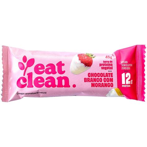 Barra Prote Na Vegana Chocolate Branco C Morango Eat Clean G