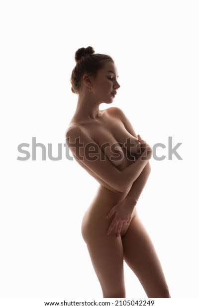 Slim Naked Woman Standing Gracefully Studio Stock Photo 2105042249 Shutterstock