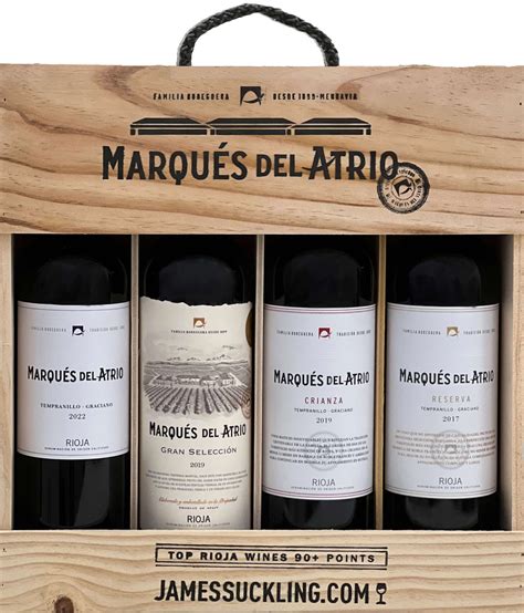 Marqu S Del Atrio Wood Gift Box Ps Ch Vv Tri Vin Wines And Spirits