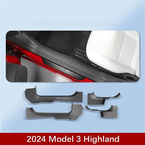 Tpe Door Sill Protective Cover Is Suitable For 2024 Tesla Model 3 Highland Front And Rear Door