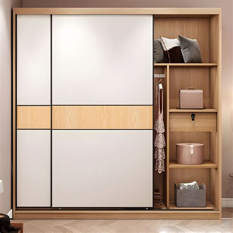 Modern Wood Wardrobe Armoire in White with Shelves and Drawers - 23.6 ...