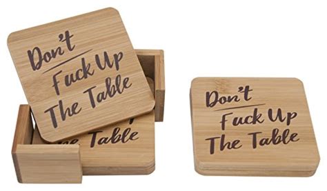 Dont Fuck Up The Table Bamboo Drink Coaster Set Thatsweetgift