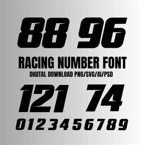 MX Dirt Track Racing Numbers SVG Font Png Ai Psd - Etsy