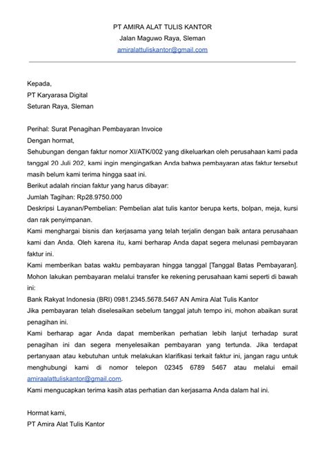 Contoh Surat Penagihan Dan Cara Membuatnya