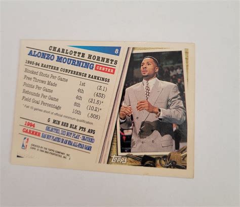 1994 95 Topps 8 Alonzo Mourning For Sale Online EBay