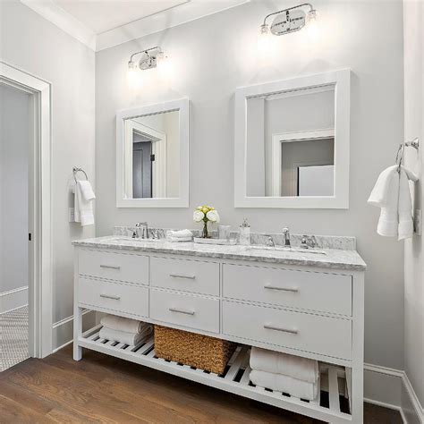 White Dual Washstand With Slatted Shelf Cottage Bathroom