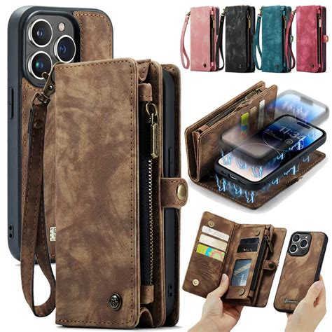 Caseme Tui Portefeuille En Cuir Poly Pour Iphone Sac Main Housse De