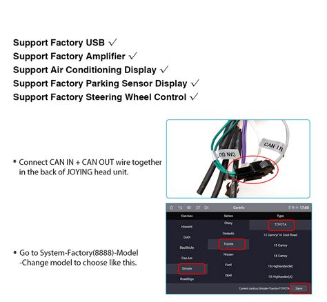 Joying Toyota Canbus Harness Wiring Cable