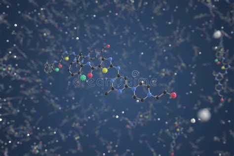 Molecule Of Dasatinib Molecular Model Science Related D Rendering