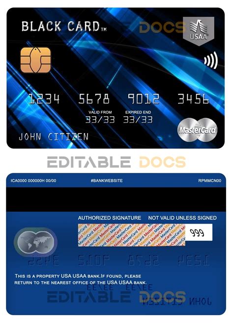 Editable USA USAA Bank Mastercard Templates In PSD Format Editable