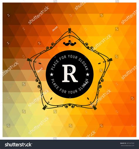 Letter R Colored Triangular Texture Flourishes Stock Vector Royalty