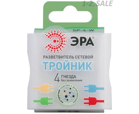 ЭРА разветвитель (тройник) 4 роз. 16А белый (тройник, куб, T-образный ...