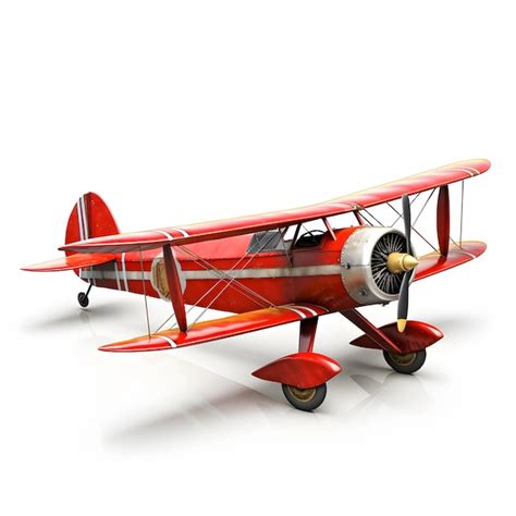 Premium Ai Image Arafed Red Airplane With A Propeller On A White