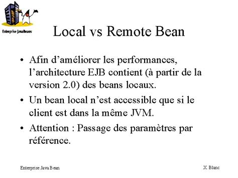 EJB 2 0 Enterprise Java Bean Xavier BLANC