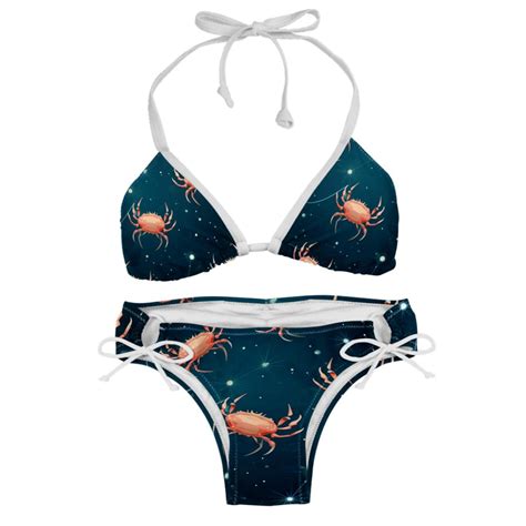 Cancer Constellation Detachable Sponge Adjustable Strap Bikini Set Two