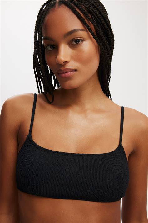 Straight Neck Crop Bikini Top