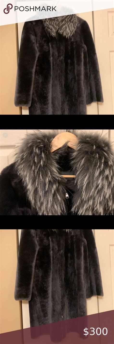 Amazing Shearling Racoon Fur Coat Amazing Shearling Coat With Raccoon