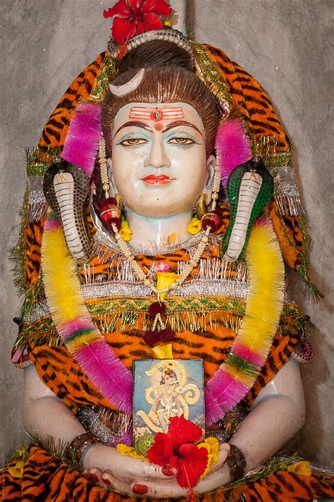 Hindu Temple With A Statue Of Hindu God Siva India By Stocksy