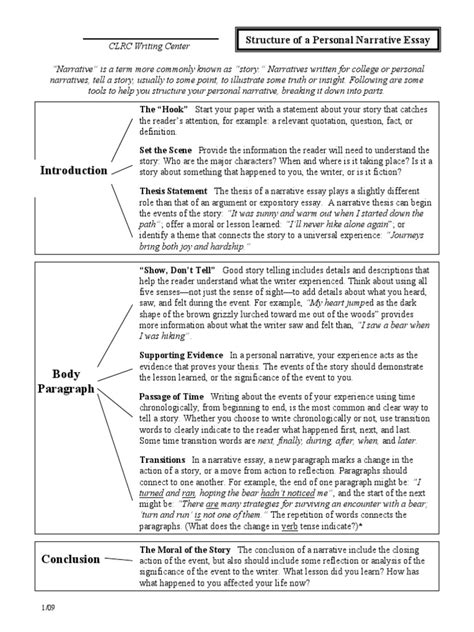 sample narrative outline | Essays | Narrative