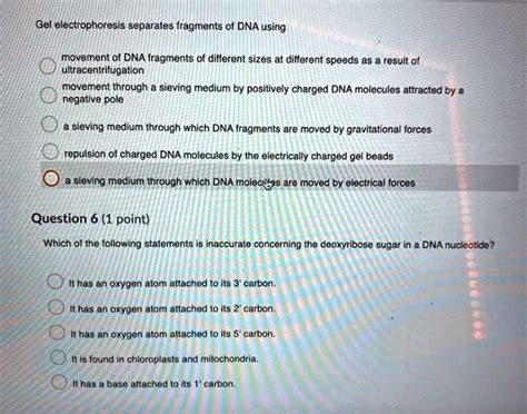 Solved Gel Electrophoresis Separales Fragments Of Dna Using Movement