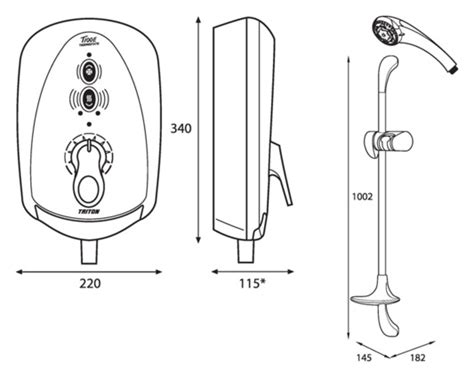 Triton T100e Care Plus Electric Shower 8 5kw Triton Shower