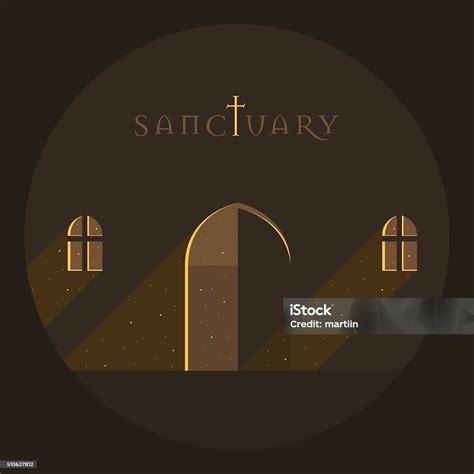 Vector Minimal Poster Sanctuary Stock Illustration Download Image Now