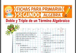 Doble y Triple de un Término Algebraico para Segundo de Primaria 2024