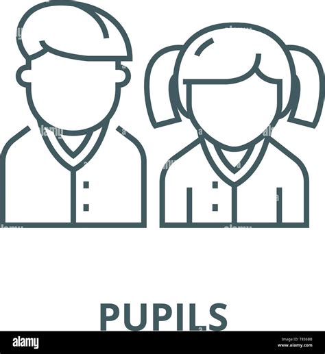 Pupils Students Scholar Vector Line Icon Linear Concept Outline Sign