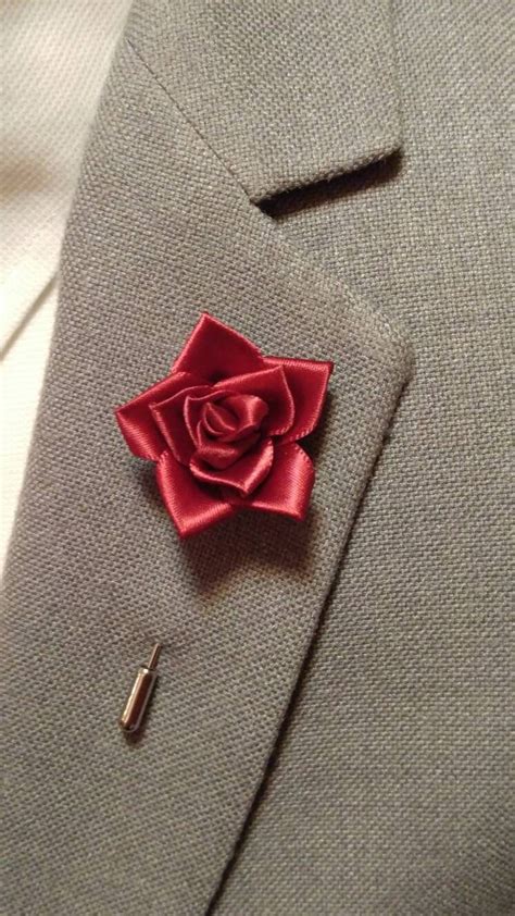 Satin Rose Lapel Pin Boutonnieres Mens Flower Lapel Etsy