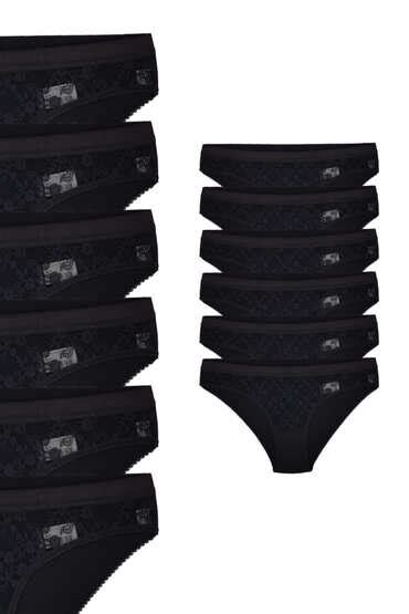 Toptan 725 Tutku Kadın Safir Bikini 12 li Paket Siyah Fiyatı Toptan Çamaşırcı