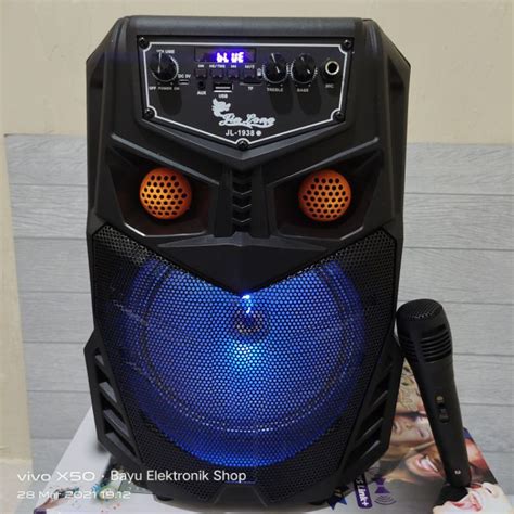 Speaker Bluetooth Karaoke Wireless Jinlong JL 1938 8 Inchi Gratis