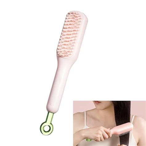 Self Cleaning Anti Static Massage Comb One Pull Clean Massage Comb Easy Clean