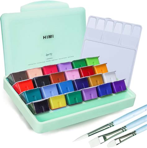 HIMI Juego de pintura de acuarela 24 colores x 30 ml diseño único