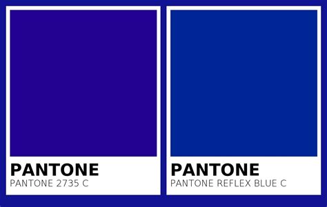 Color PANTONE 2735 C vs PANTONE Reflex Blue C Side By Side