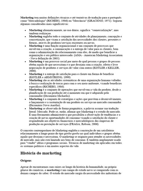 Como Se Escreve Marketing - Definições e História do Marketing | PDF | Marketing | Mercado (economia)