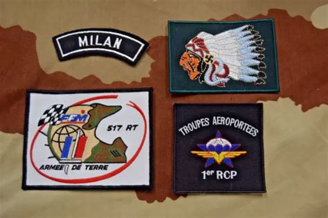 LOT 4 ÉCUSSONS militaire patch insigne 1er RCP Régiment Chasseur