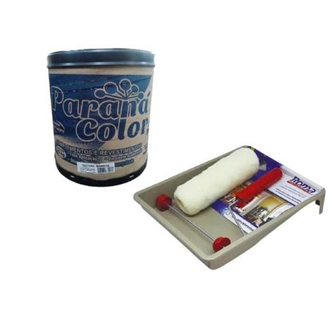 Kit Textura Parana Color 25kg Marrom Kit Pintura Roma 3 Pçs Kit de