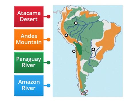 South America Physical Features - Labelled diagram