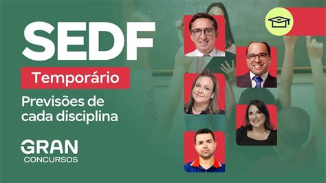 Concurso Sedf Tempor Rio Previs Es De Cada Disciplina Youtube