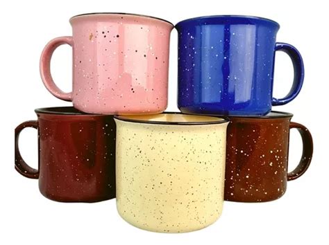 Set 5 Tazas Ceramica Diseño Peltre Grande Café O Te Meses sin intereses