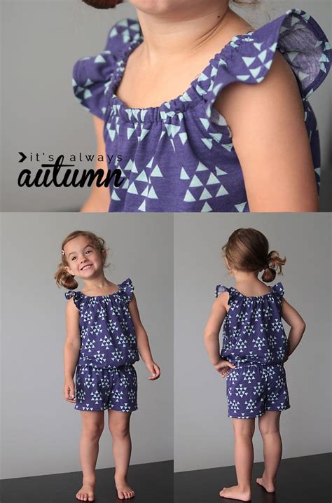 Free Pattern For Girls Flutter Sleeve Romper Sewing Tutorial Jumper