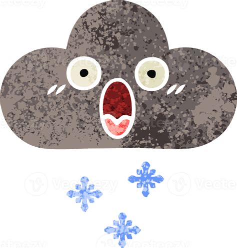 retro illustration style cartoon storm snow cloud 36472964 PNG