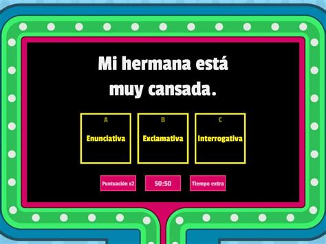 Tipos De Oraciones Gameshow Quiz