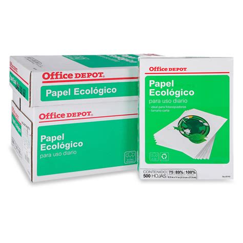 Caja De Papel Reciclado Office Depot Ecológico Carta 5000 Hojas Blanco