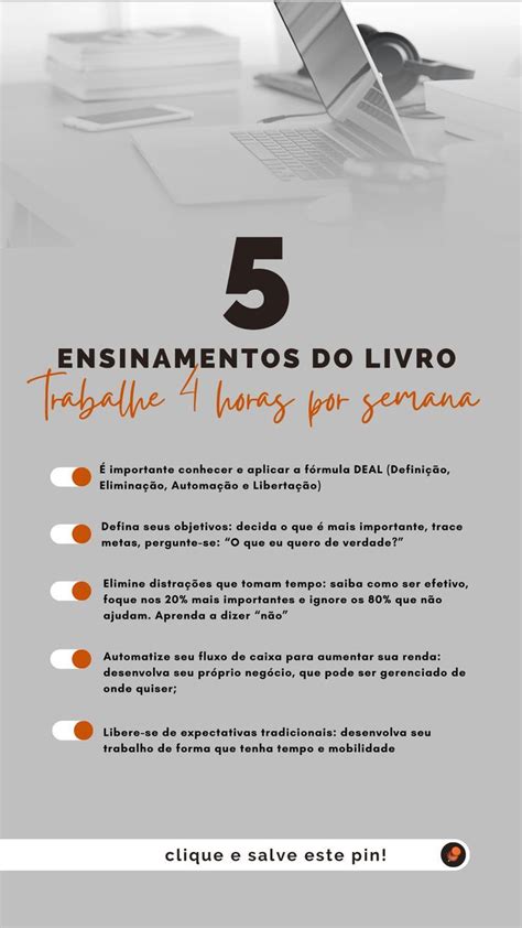 5 Ensinamentos Do Livro TRABALHE 4 HORAS POR SEMANA Livros