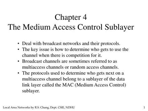 Ppt Chapter The Medium Access Control Sublayer Powerpoint