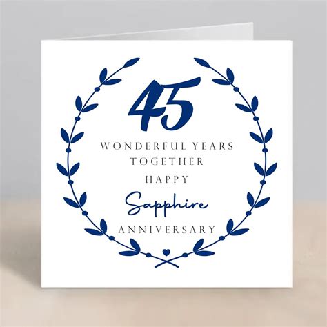 45th Wedding Anniversary Card Sapphire Wedding Anniversary Card On Our