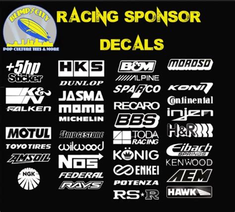 Racing Sponsor Car Motorcycle Decals FREE SHIPPING - Etsy