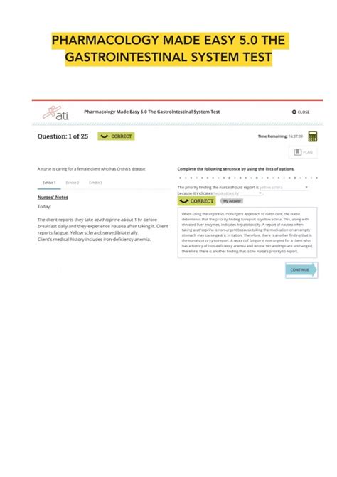 Pharmacology Made Easy 5.0 The Gastrointestinal System Test - ATI