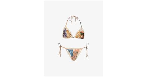 Zimmermann Devi Paisley Print Bikini In White Lyst